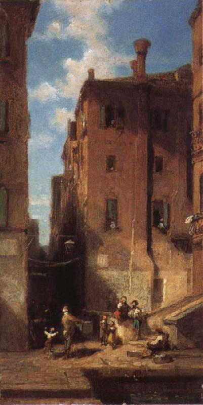 Carl Spitzweg Street in Venice oil painting image